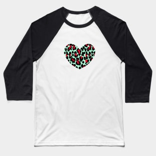 SPOTTED HEART GREEN Baseball T-Shirt